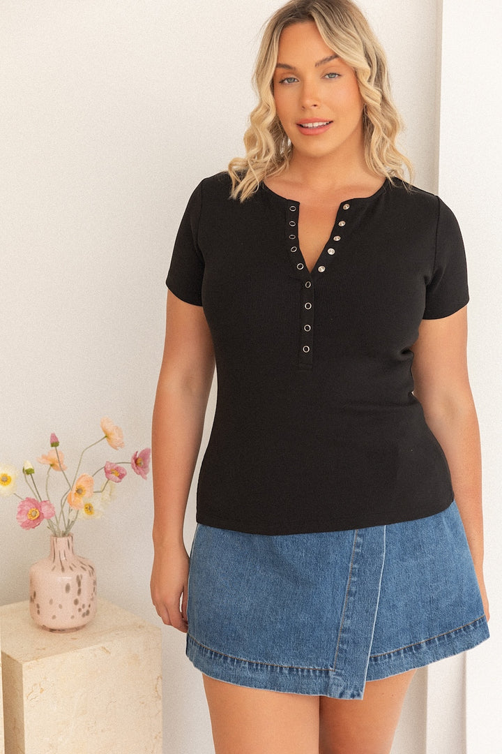 Comfort Rib Tee - Black