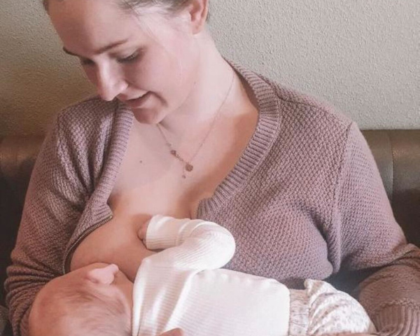 Mum and breastfeeding baby