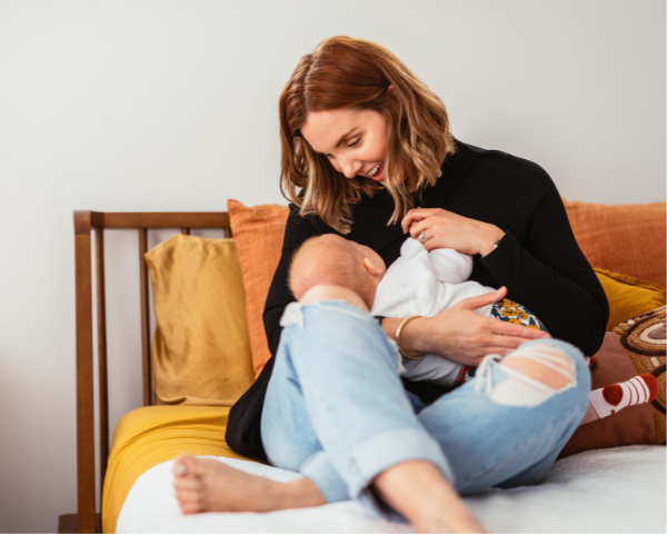 Breastfeeding mother with ba