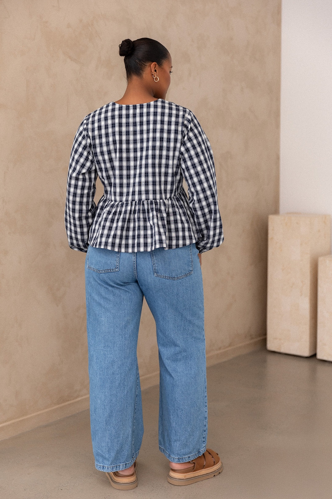 Whitney Top - Midnight Gingham