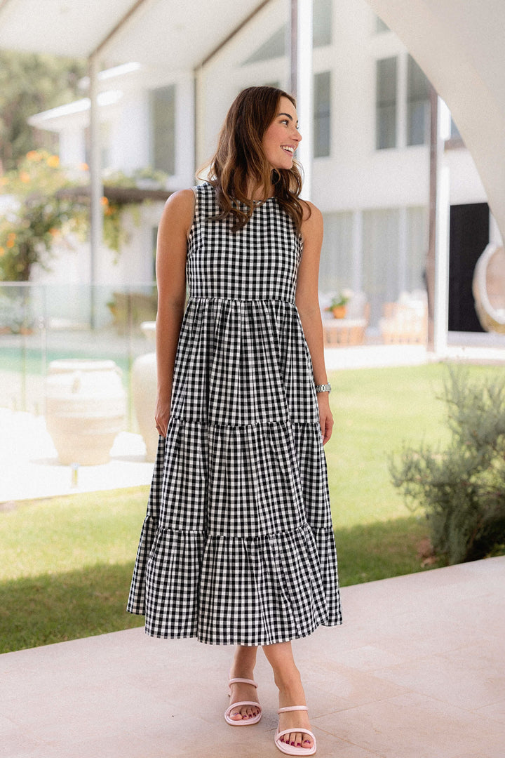 Siena Dress - Black Gingham