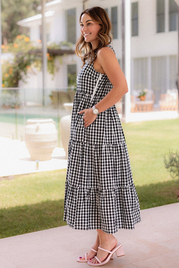 Siena Dress - Black Gingham