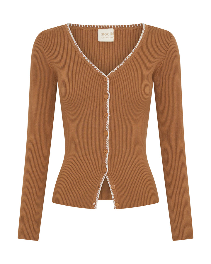 Willa Knit Top - Caramel Contrast