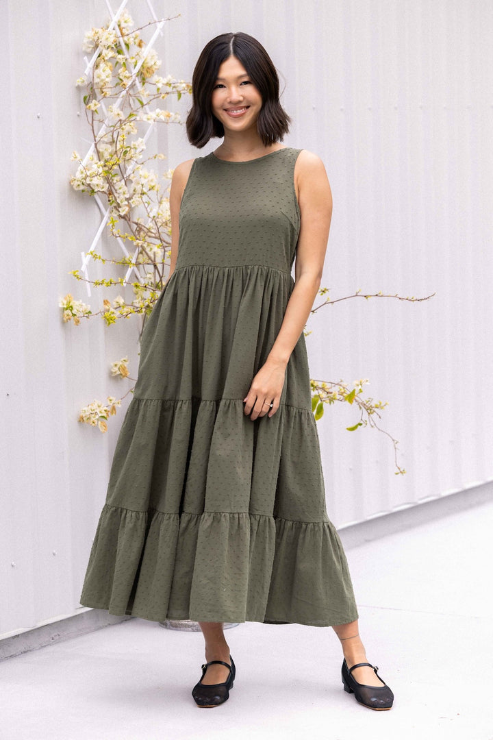 Siena Dress - Olive Dobby