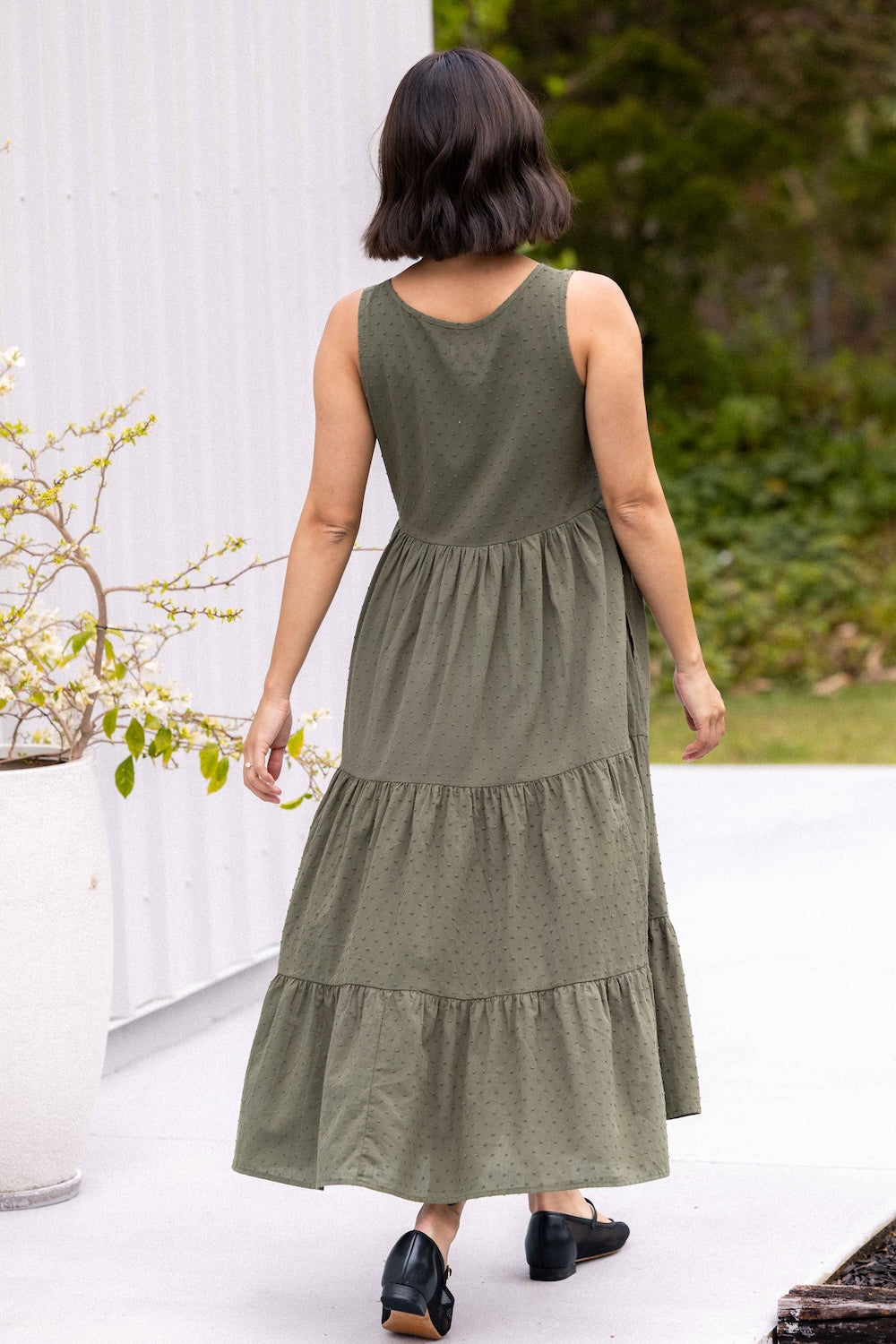 Siena Dress - Olive Dobby