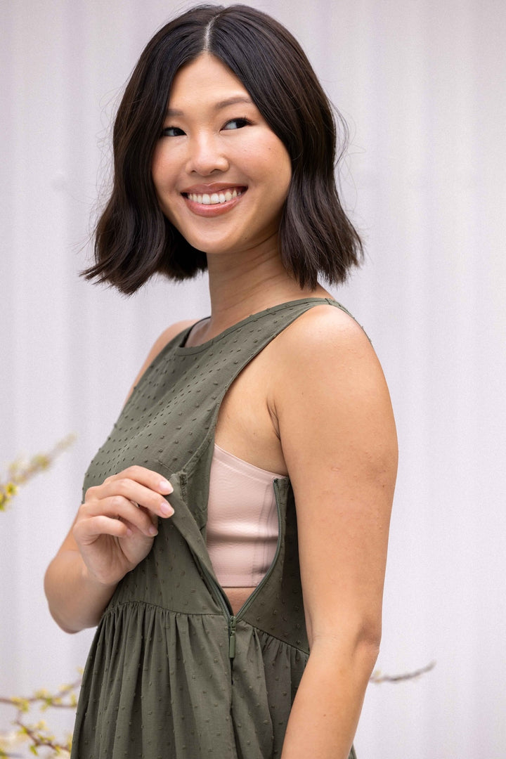 Siena Dress - Olive Dobby