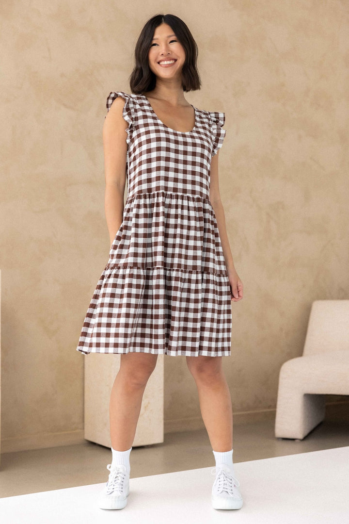 Lucy Dress - Chocolate Gingham