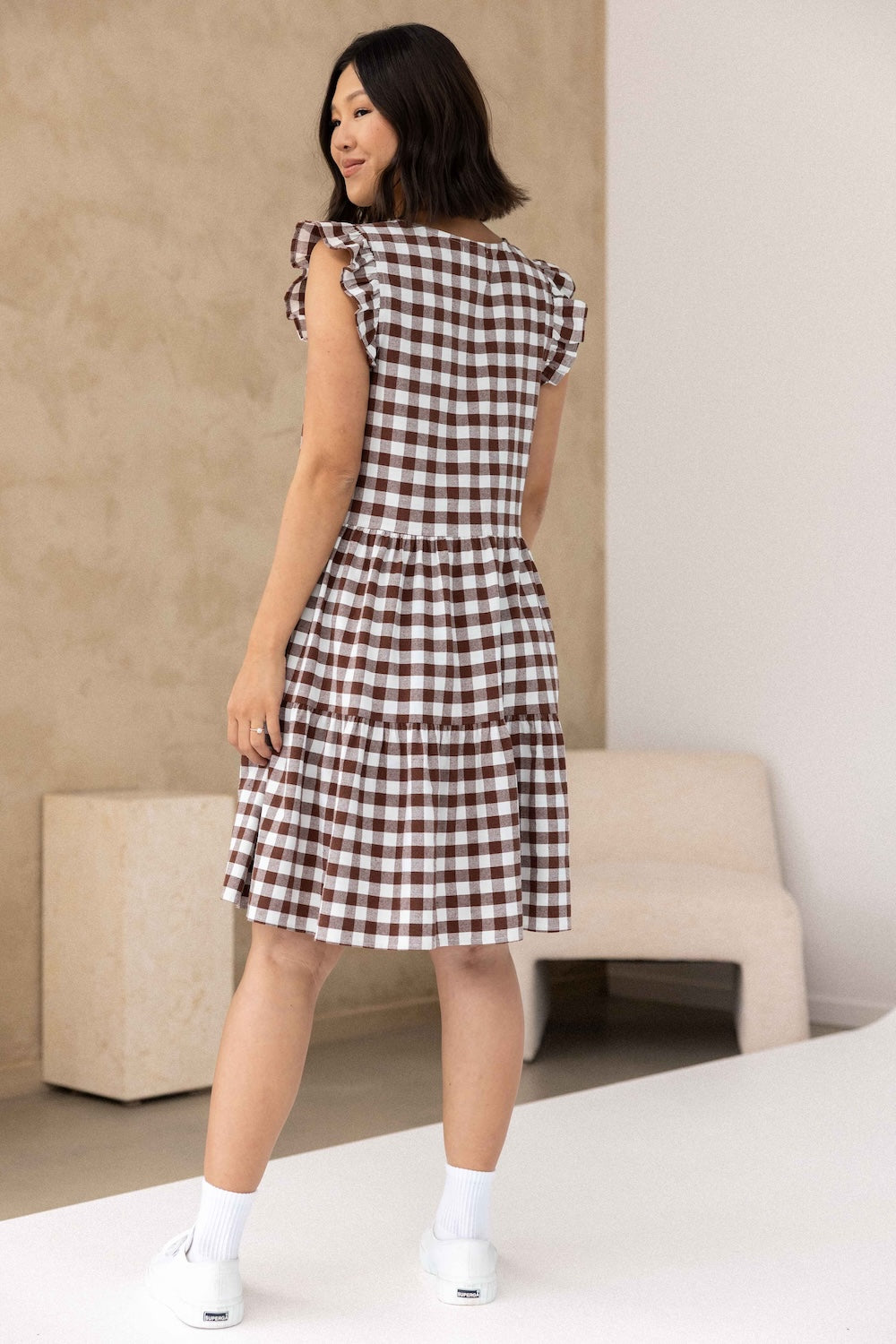 Lucy Dress - Chocolate Gingham