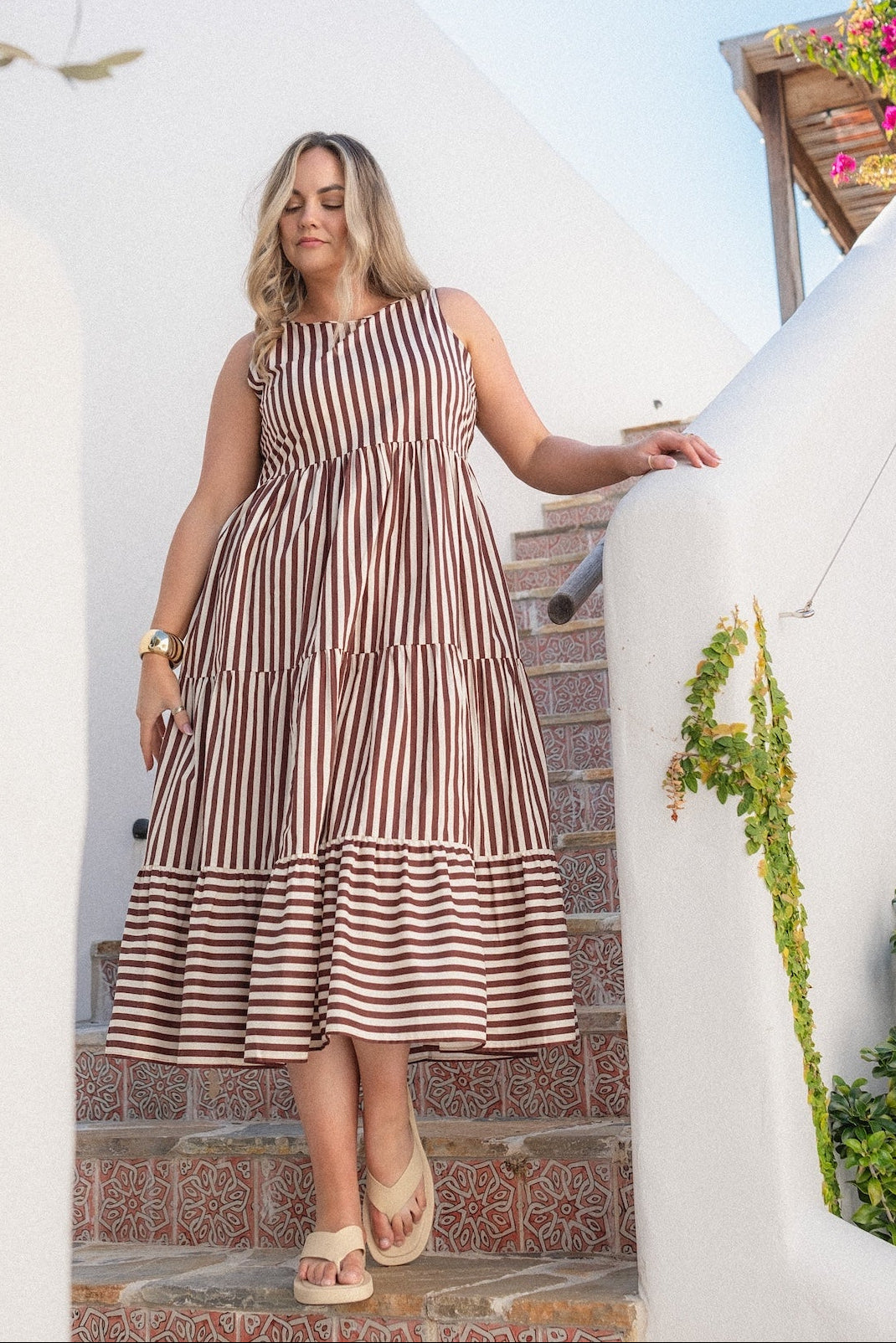 Siena Dress - Espresso Stripe
