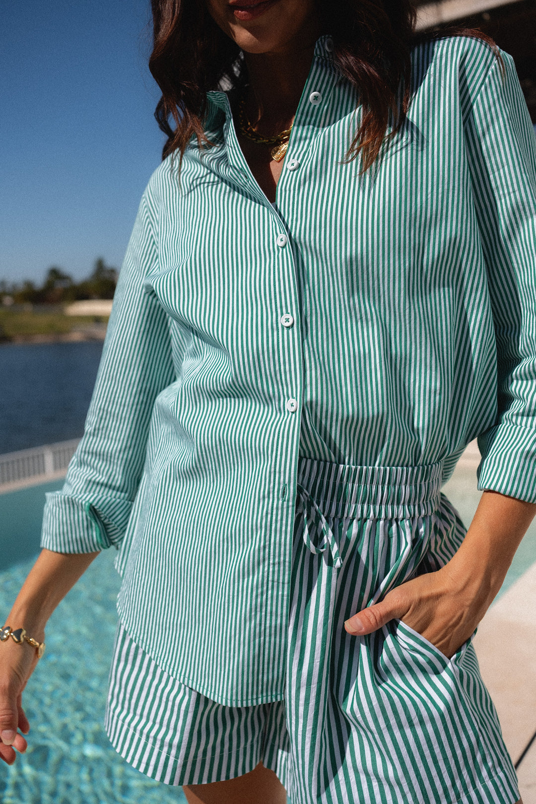 Saylor Shirt - Verde Stripe