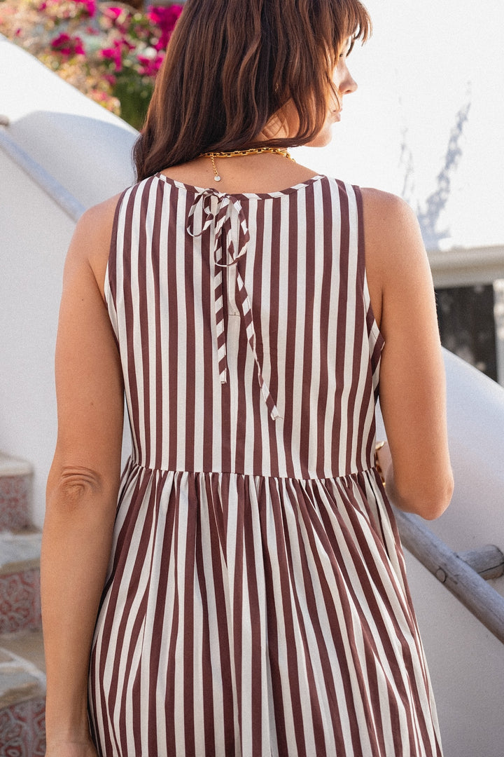 Siena Dress - Espresso Stripe