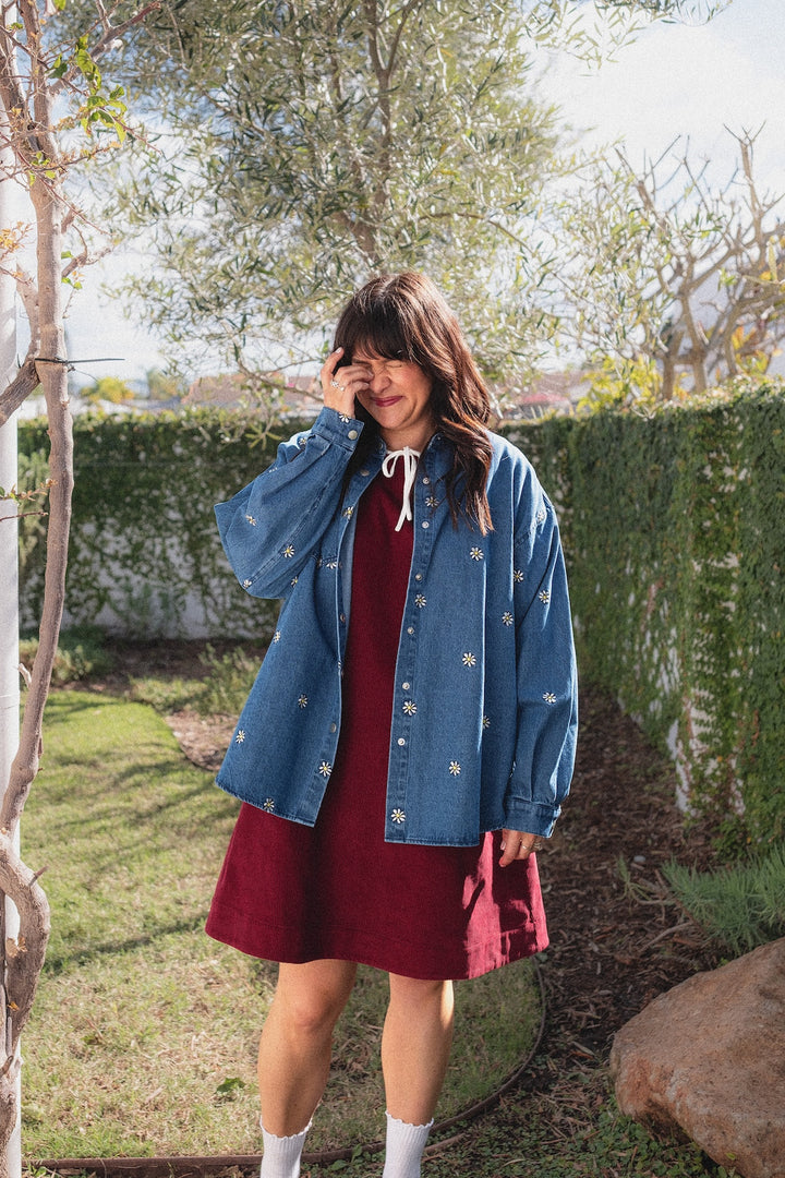 Noah Dress - Vino Corduroy