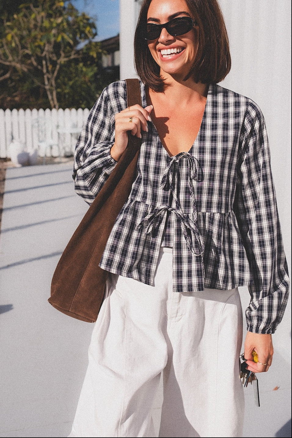 Whitney Top - Midnight Gingham