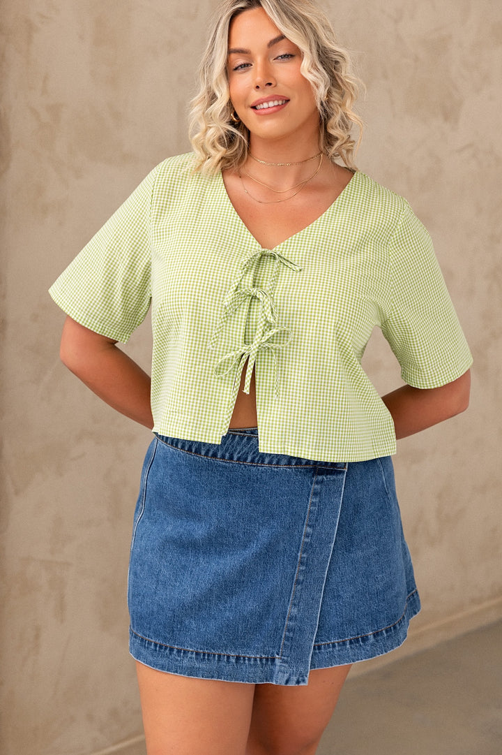 Asha Top - Apple Gingham