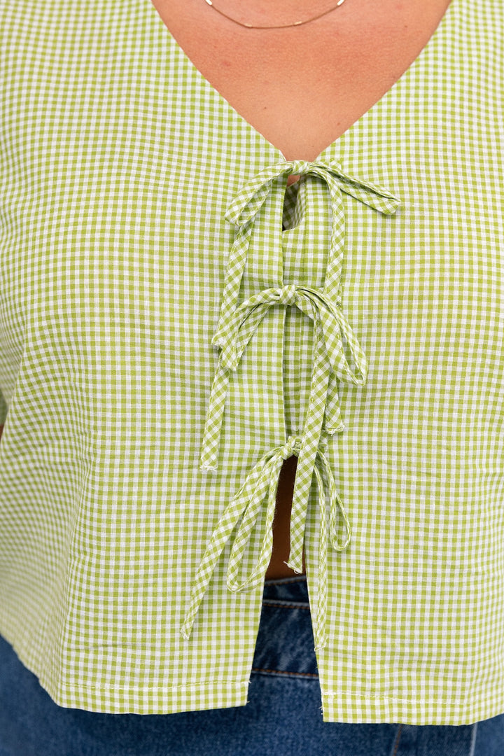 Asha Top - Apple Gingham