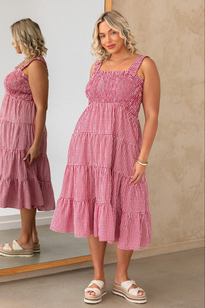 Adele Dress - Red Gingham