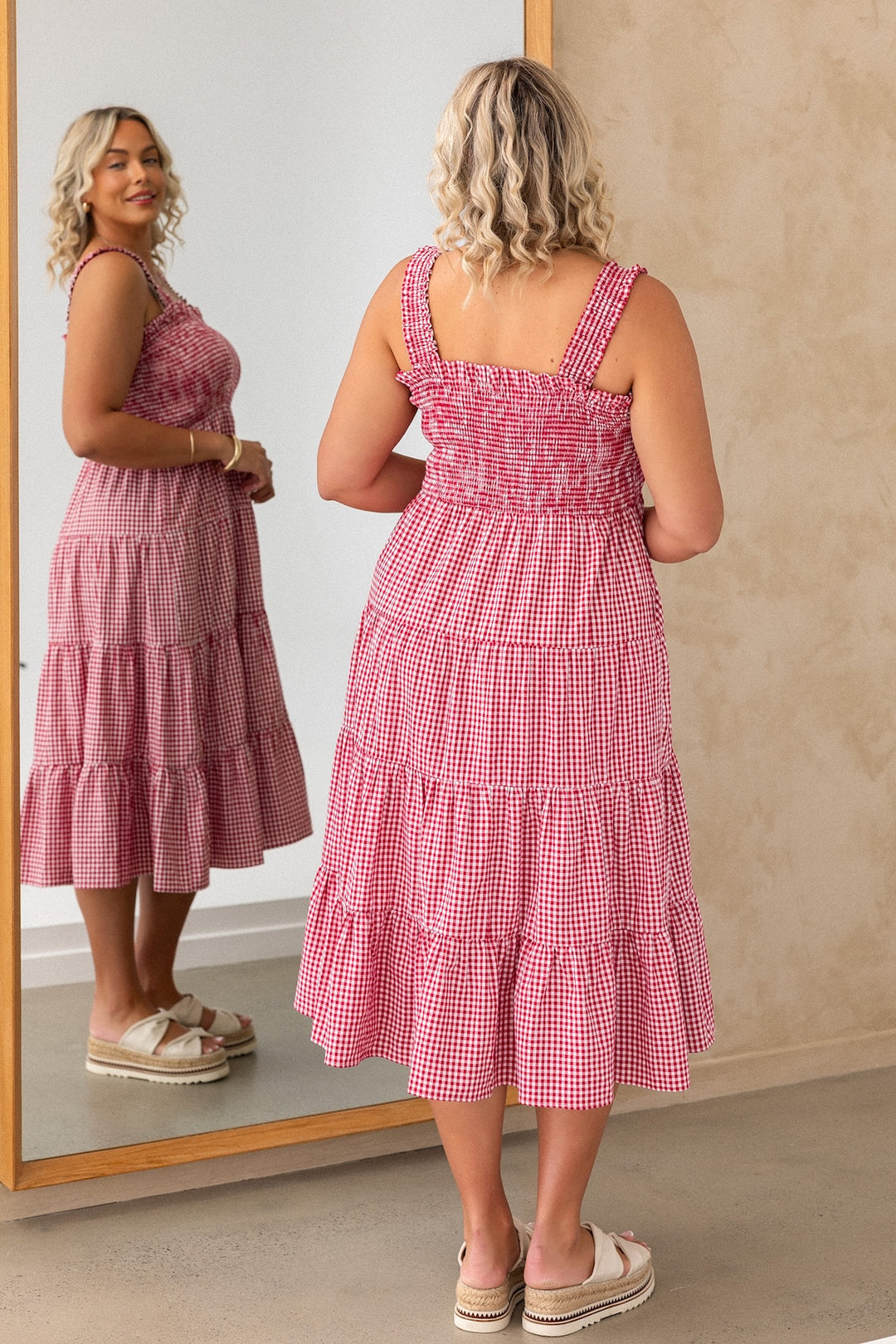 Adele Dress - Red Gingham