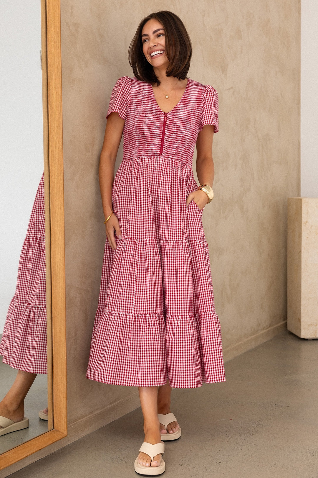 Vivienne Dress - Red Gingham