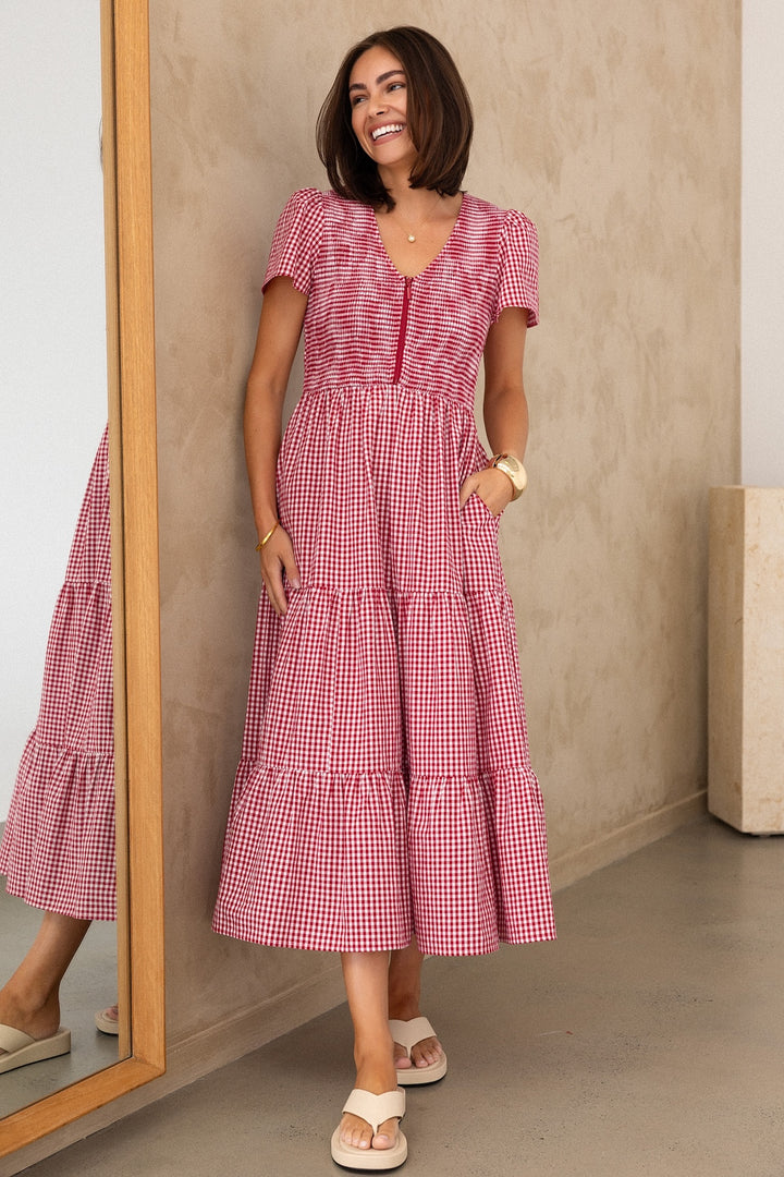 Vivienne Dress - Red Gingham