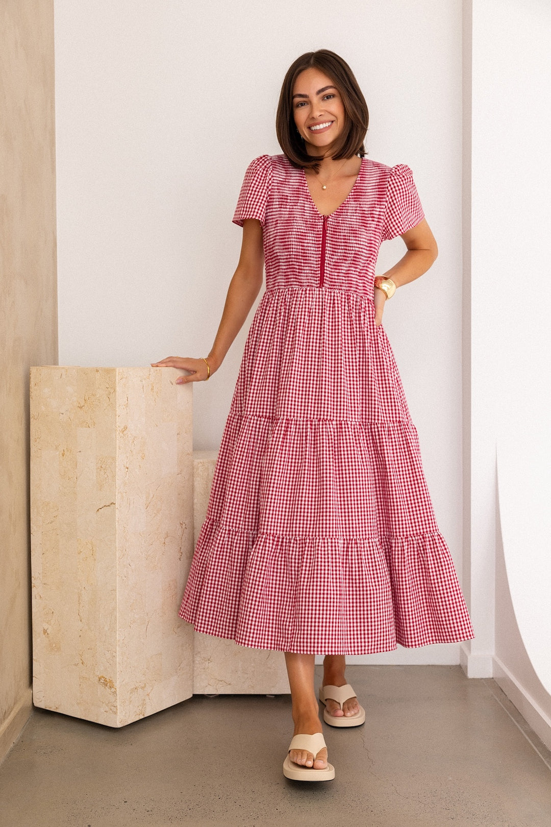 Vivienne Dress - Red Gingham