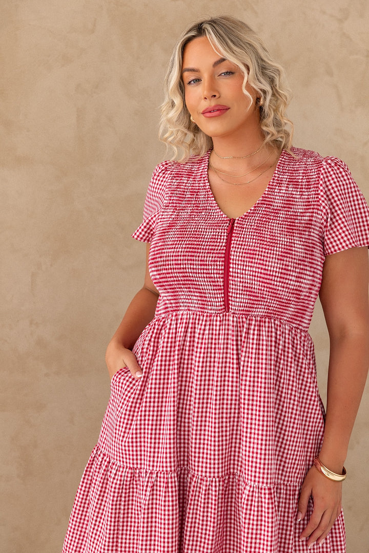 Vivienne Dress - Red Gingham
