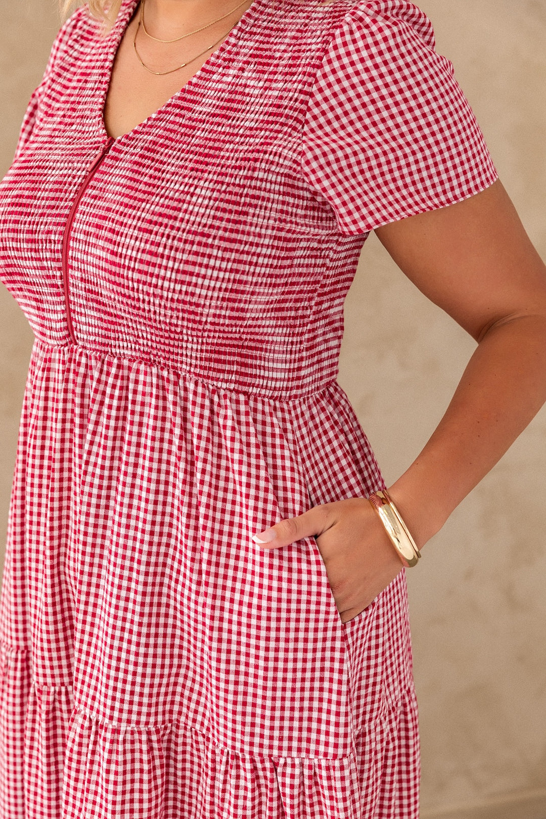 Vivienne Dress - Red Gingham