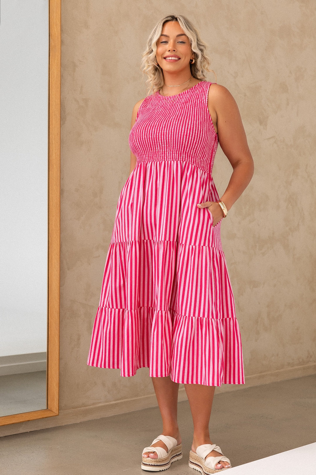 Sophie Dress - Cherry Pink