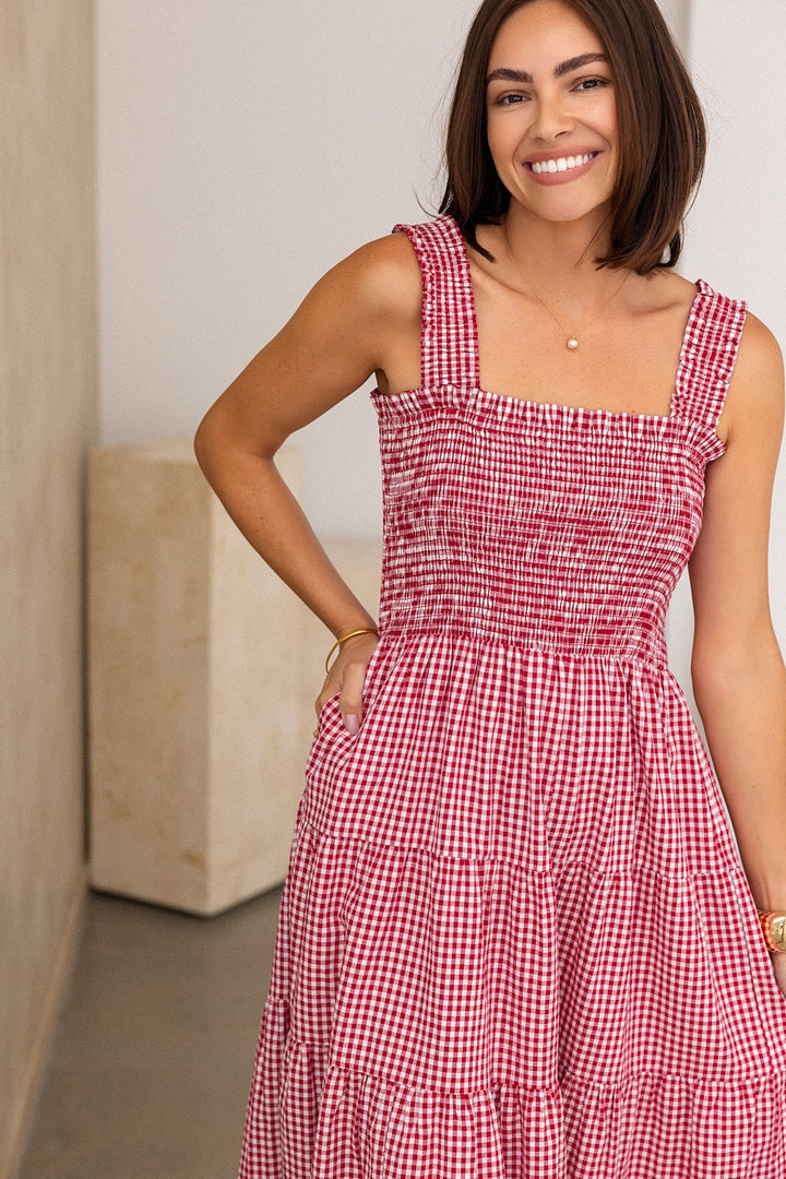 Adele Dress - Red Gingham