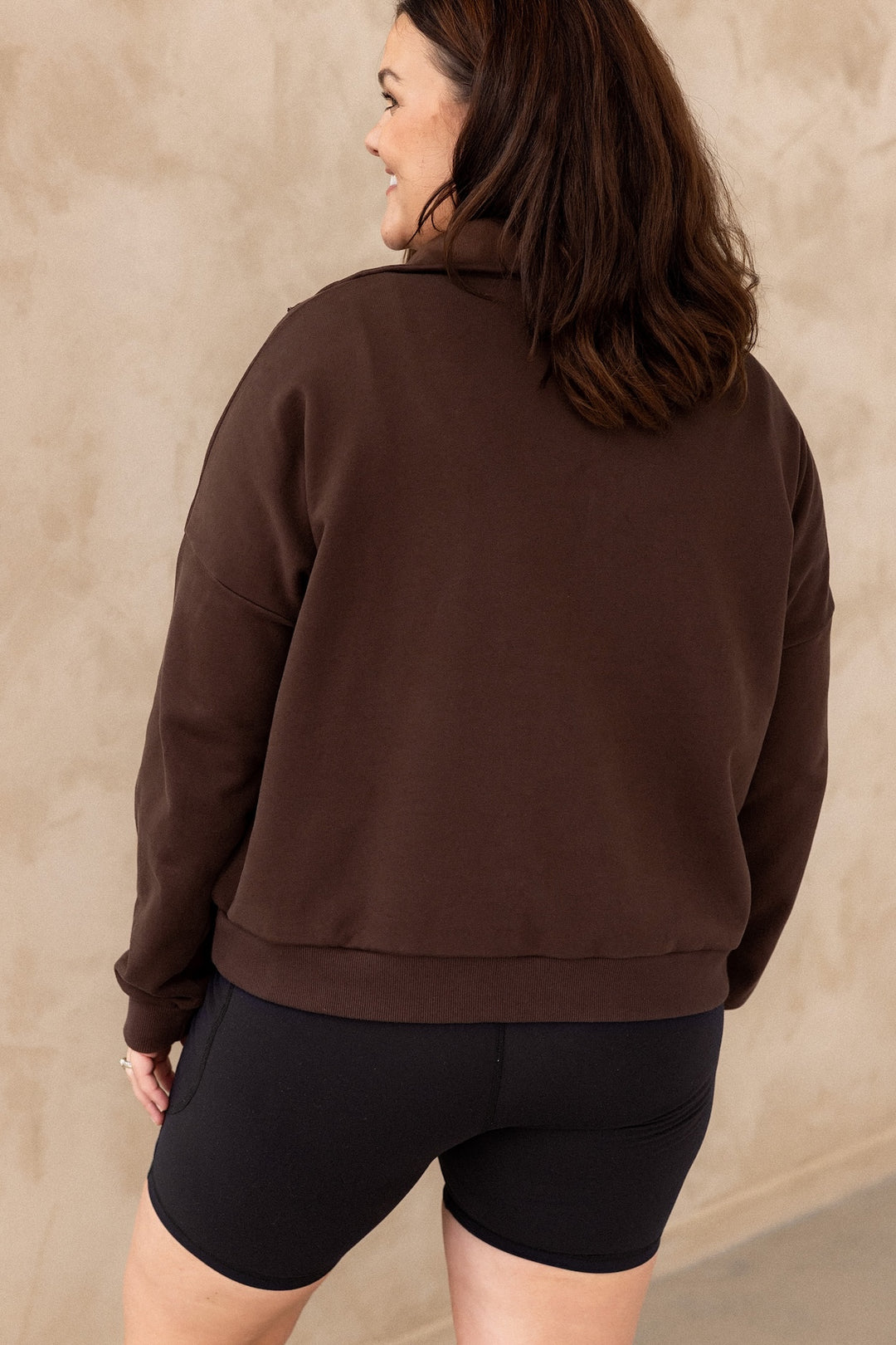 Collar Zip Sweater - Cocoa
