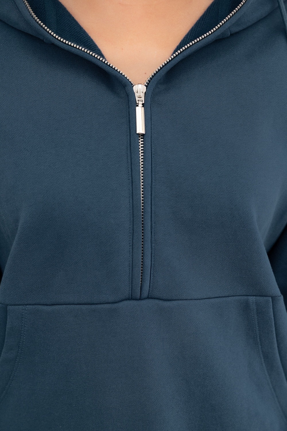 Half Zip Hoodie - Steel