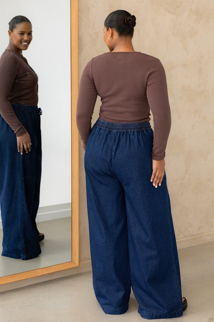 Comfort Rib Henley Long Sleeve - Truffle