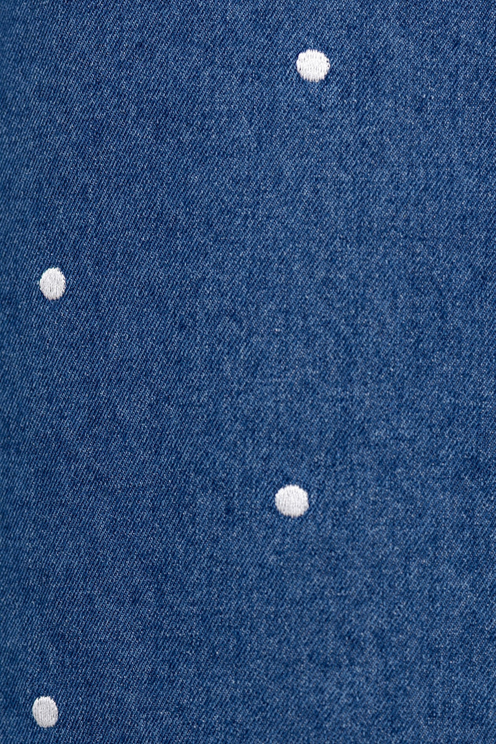 Noah Dress - Denim Polka