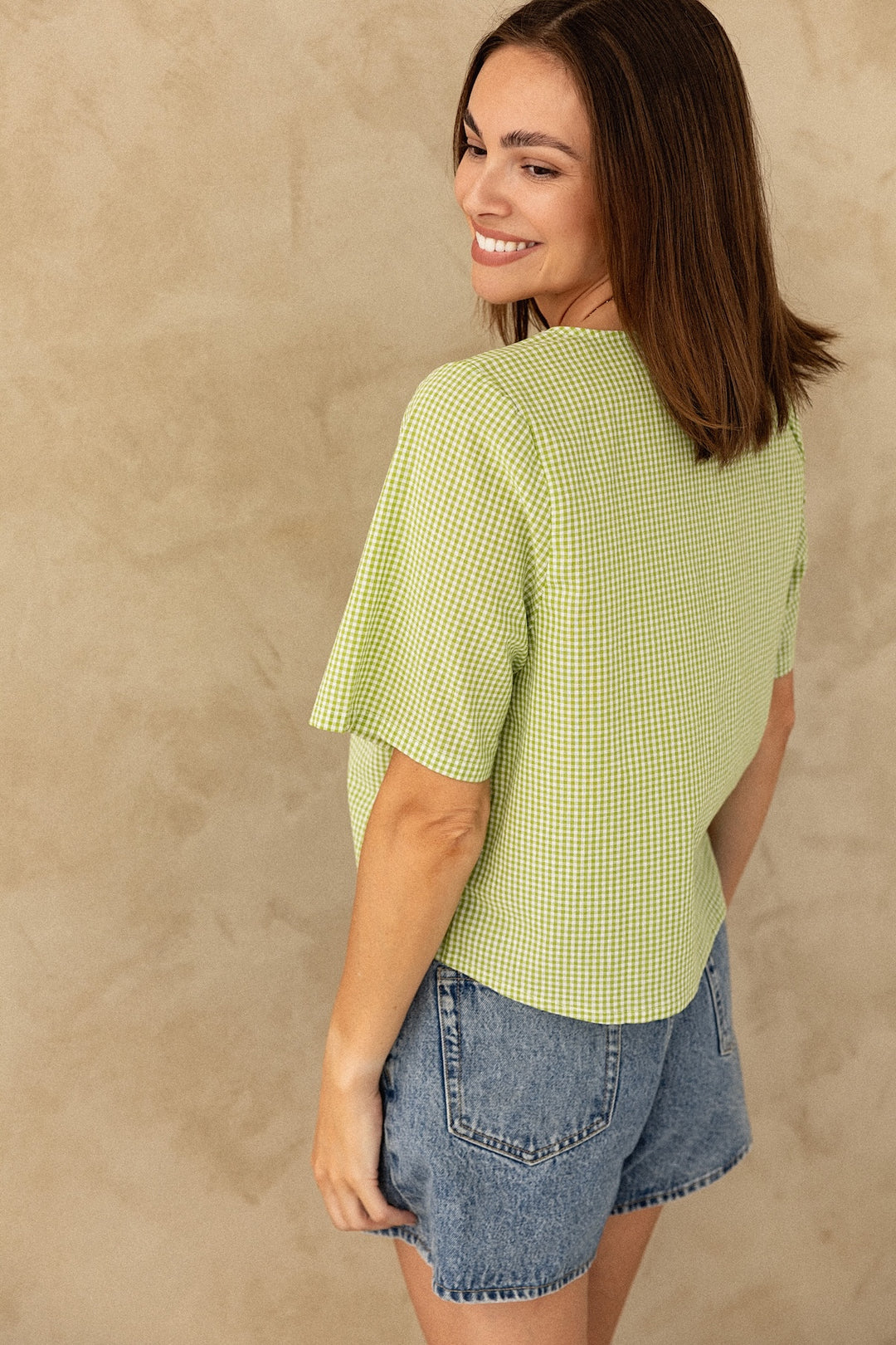 Asha Top - Apple Gingham