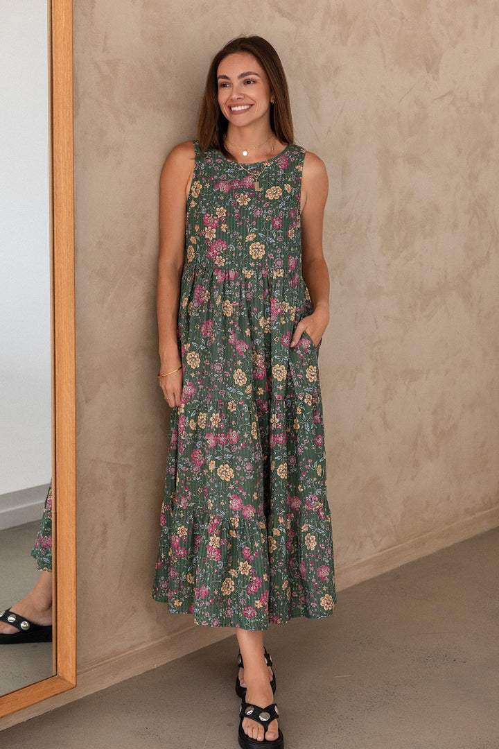 Siena Dress - Emerald Botanica