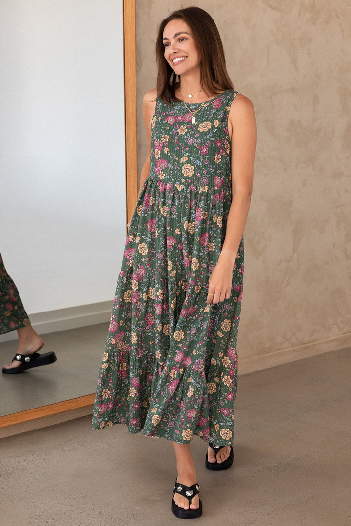 Siena Dress - Emerald Botanica