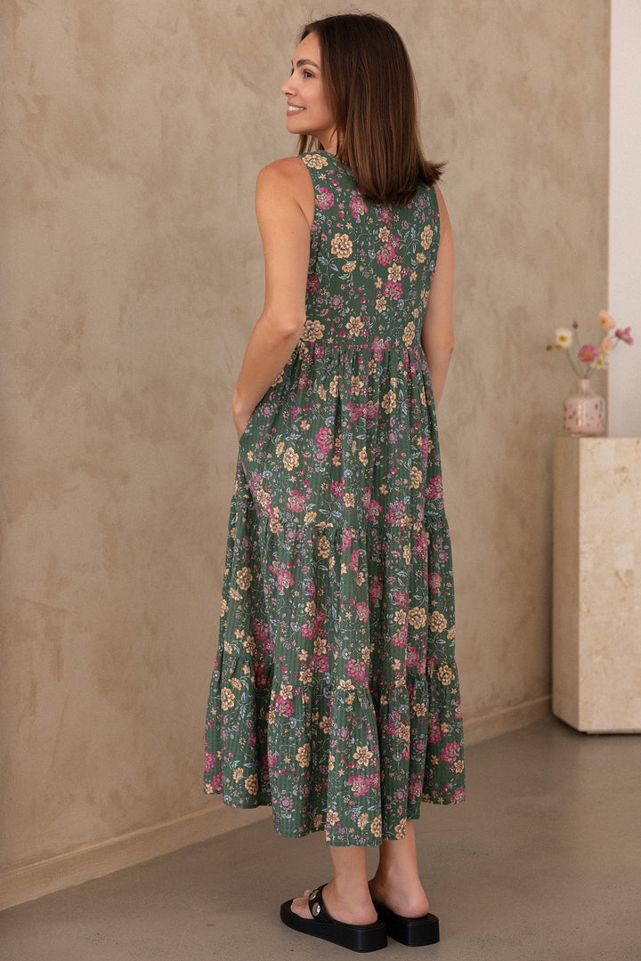 Siena Dress - Emerald Botanica