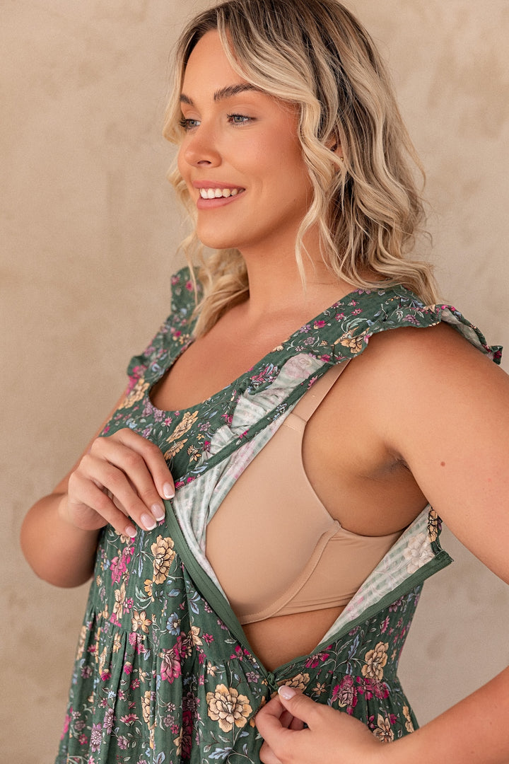 Lucy Dress - Emerald Botanica