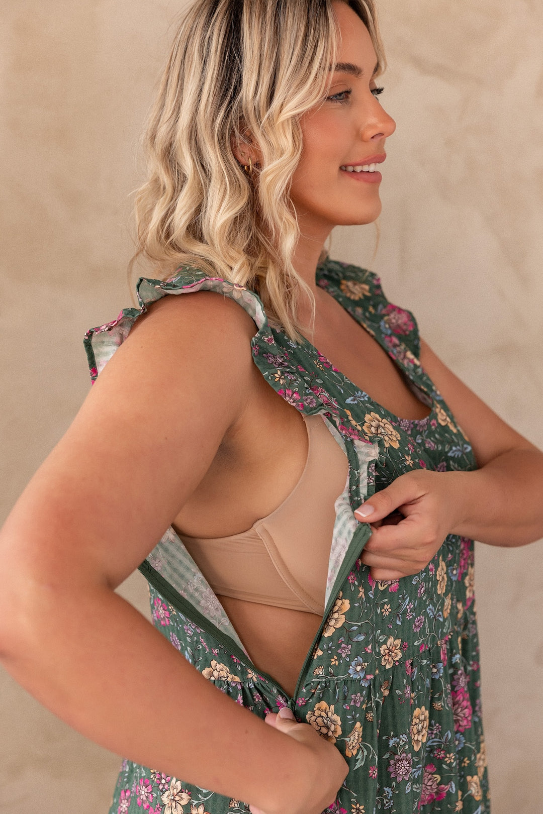 Lucy Dress - Emerald Botanica