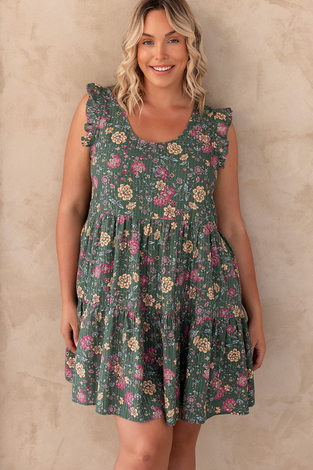 Lucy Dress - Emerald Botanica