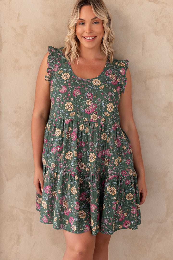 Lucy Dress - Emerald Botanica
