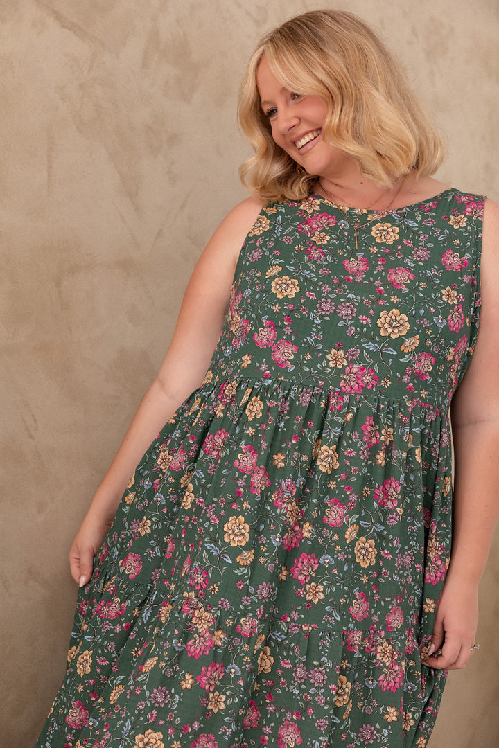 Siena Dress - Emerald Botanica