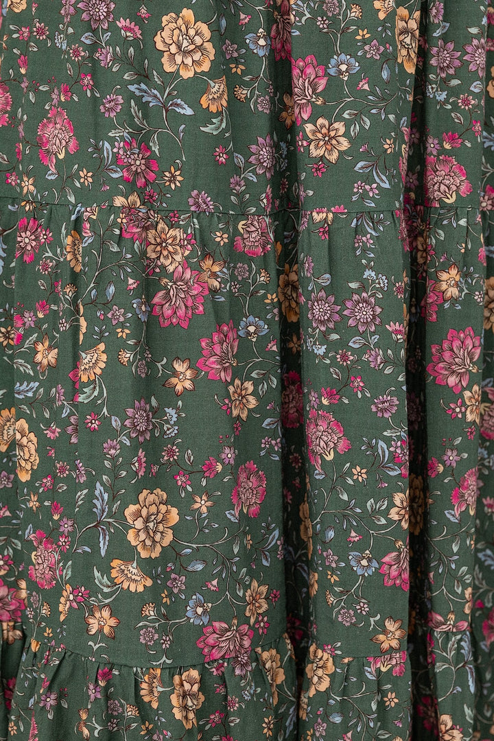 Lucy Dress - Emerald Botanica