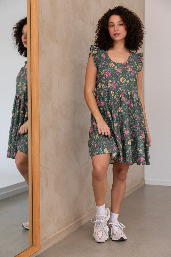 Lucy Dress - Emerald Botanica