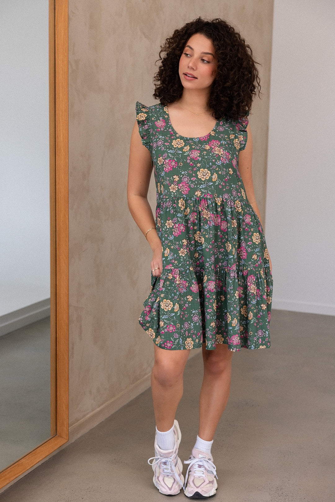 Lucy Dress - Emerald Botanica
