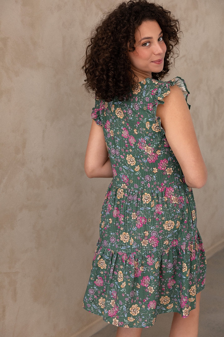 Lucy Dress - Emerald Botanica