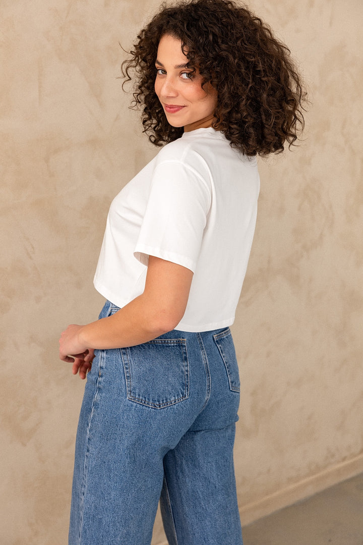Crop Tee - White