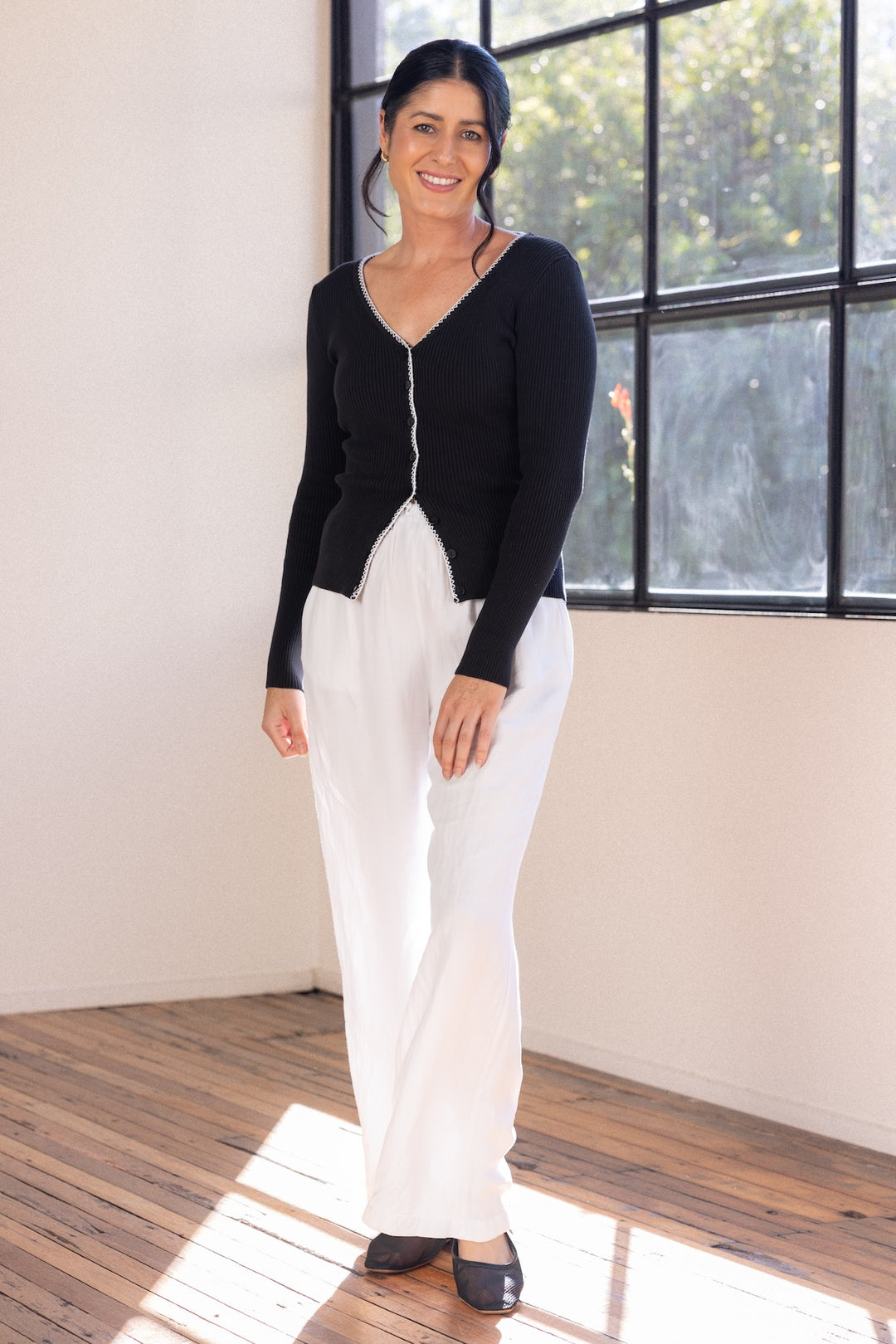 Willa Knit Top - Black Contrast
