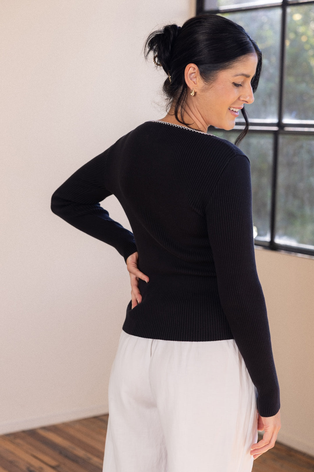 Willa Knit Top - Black Contrast