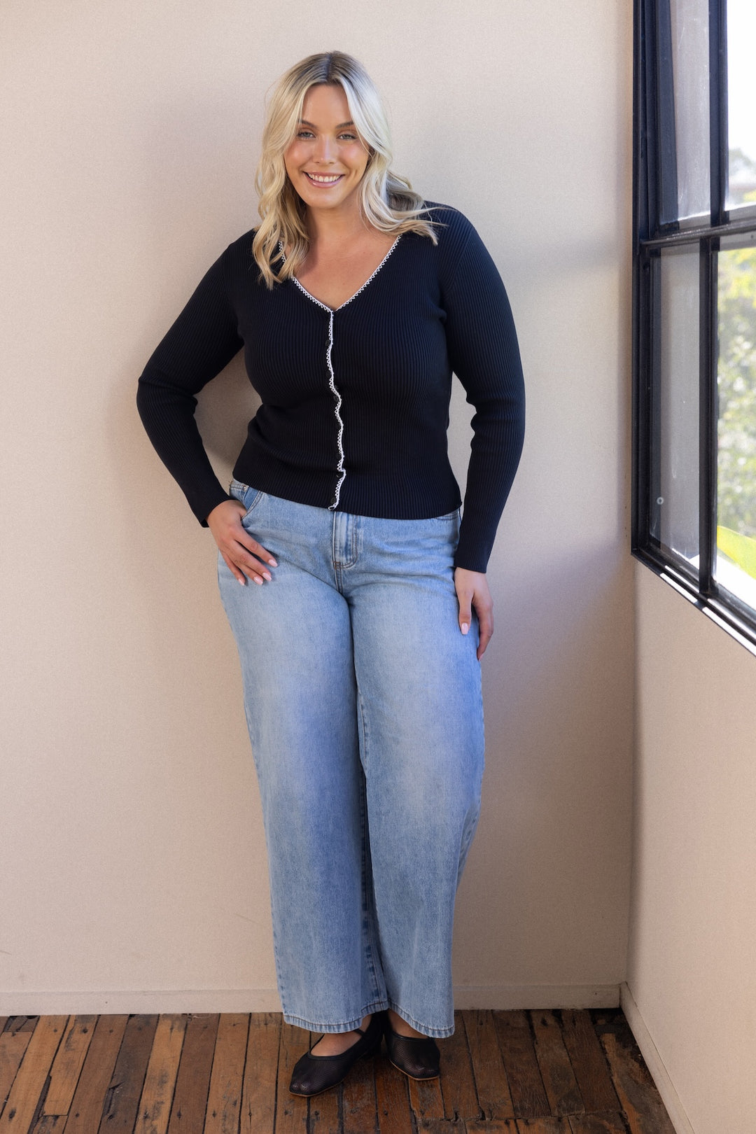 Willa Knit Top - Black Contrast