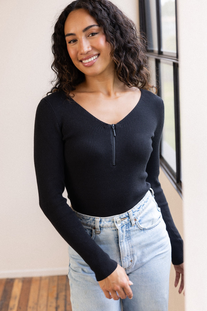 Lola Knit Top - Black